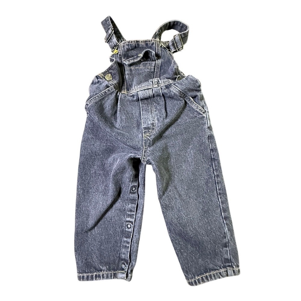 Winnie‎ the Pooh Denim Overalls Snap Side Vintage Toddler 2T Disney